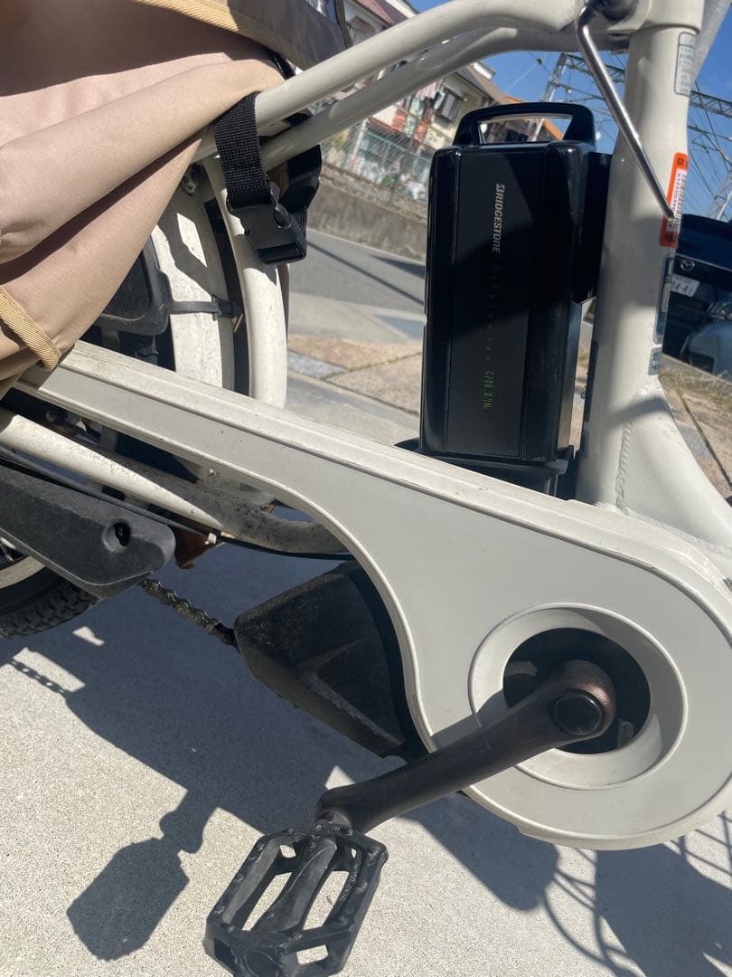 ブリヂストン ビッケ ３人乗り 子供乗せ ベージュレ レイン日除カバー付き