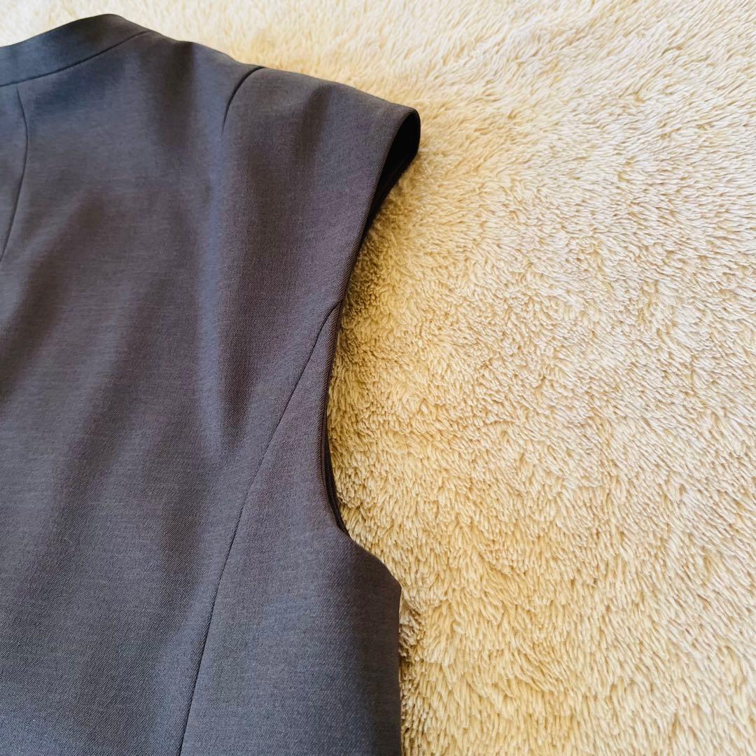 美品 NOBLE ノーブル 24AW ジレ ベスト ノーカラー ロング Vネック