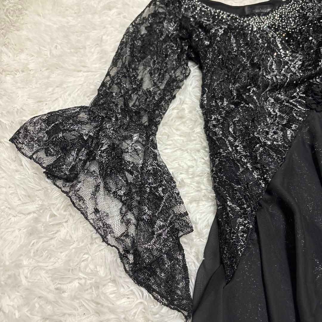 prima boutique 社交ダンス　ワンピース　黒　フリル　レース