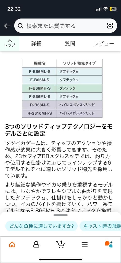 シマノ　23-24セフィアBB メタルスッテ　F-B66M-S オモリグ
