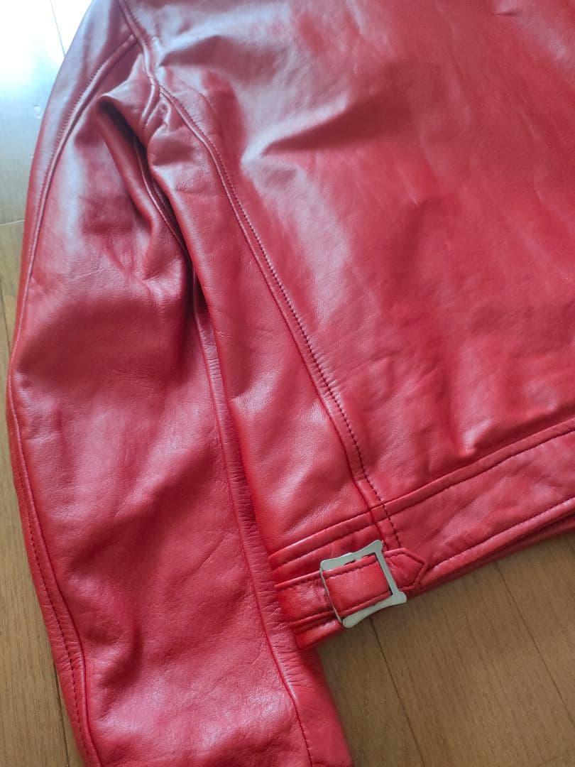 RALEIGH レザーライダースジャケット 赤