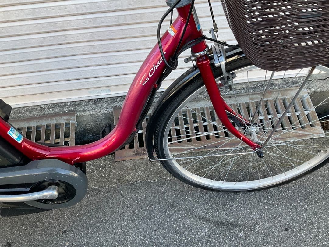 ヤマハ最新機種電動アシスト自転車チェアー26インチレッド系アルミボディー