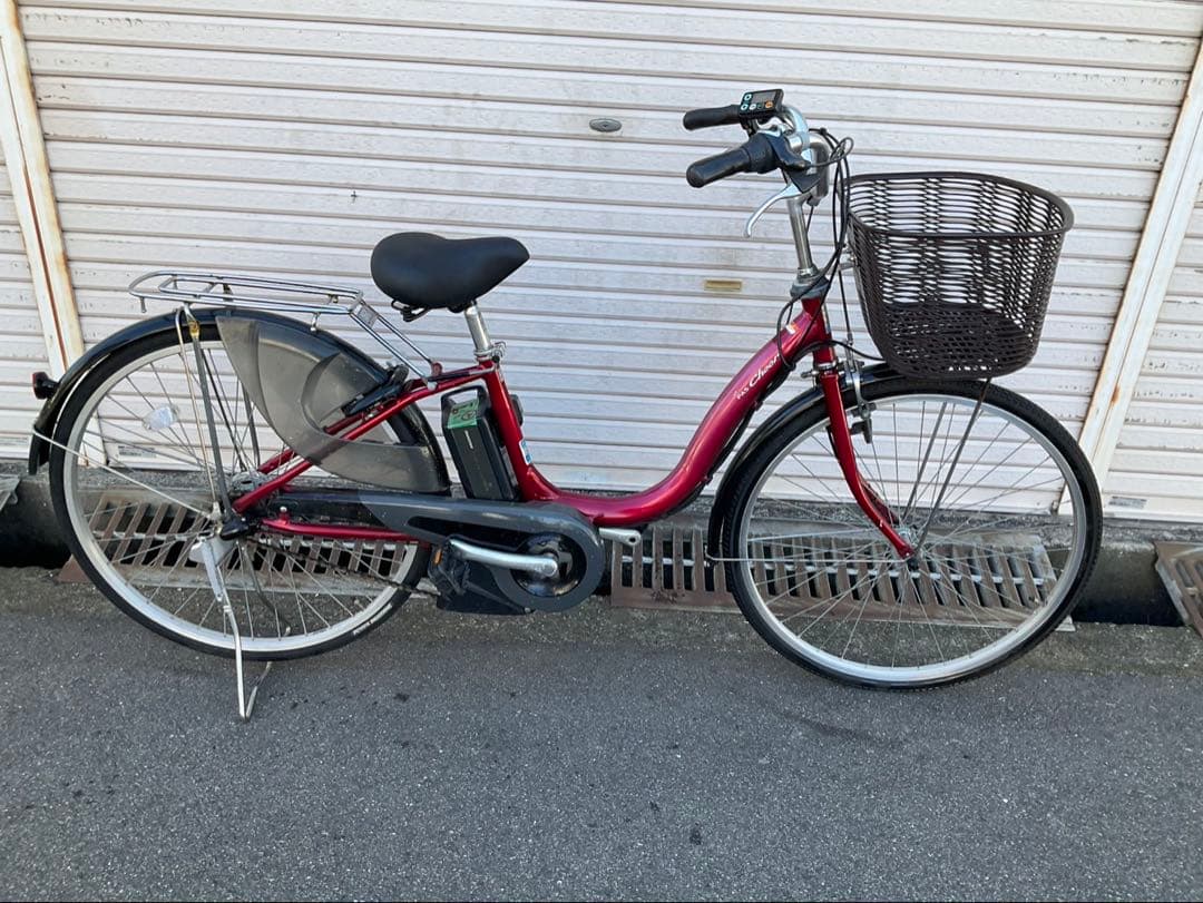 ヤマハ最新機種電動アシスト自転車チェアー26インチレッド系アルミボディー