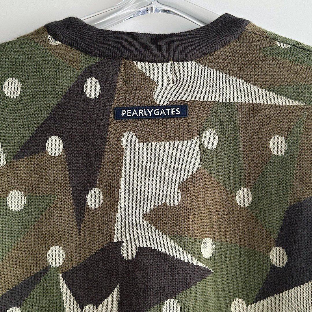 482 パーリーゲイツ カシミヤタッチ ニットプルオーバー カモドット 5 L