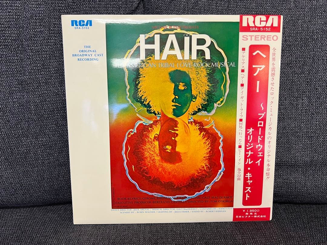 極美盤 帯付 1969年 ヘア オリジナル・キャスト SRA-5152 LP洋楽
