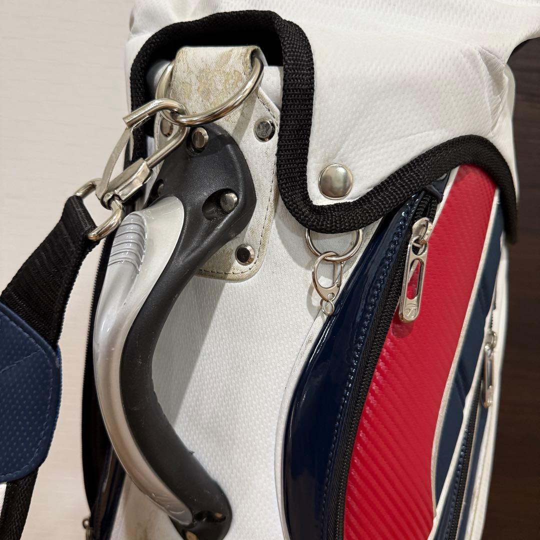 TaylorMade キャディバッグ ゴルフバッグ ホワイト/レッド/ブルー