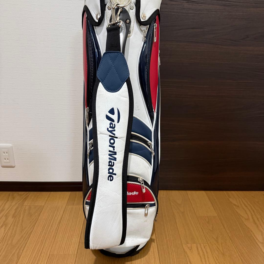 TaylorMade キャディバッグ ゴルフバッグ ホワイト/レッド/ブルー