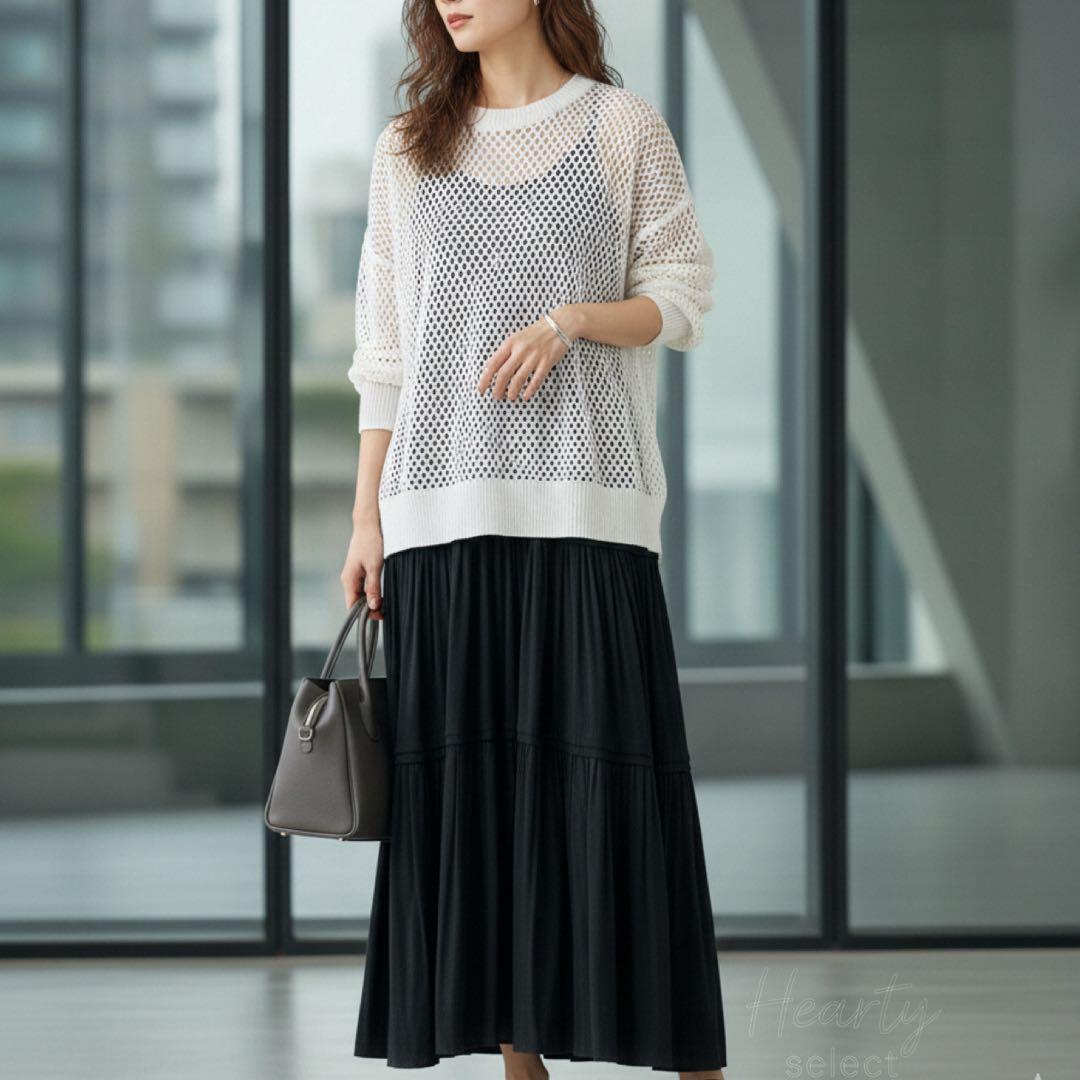 rio0108 LOUNGEDRESS／サテンティアードキャミワンピース