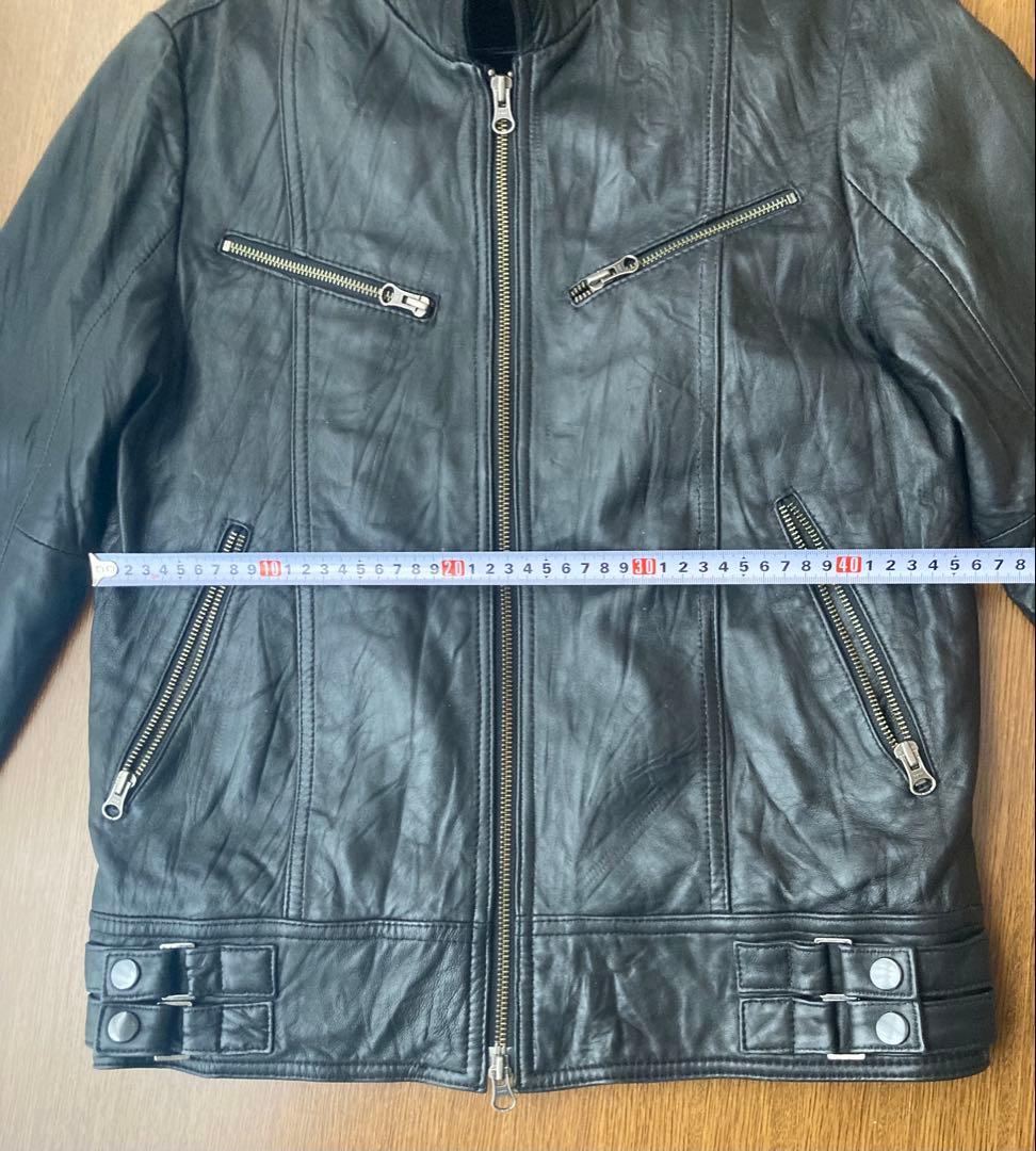【中古】レザージャケット 羊革 黒