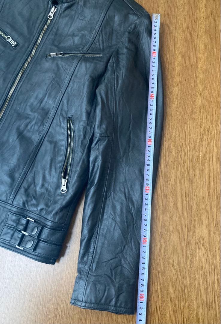 【中古】レザージャケット 羊革 黒