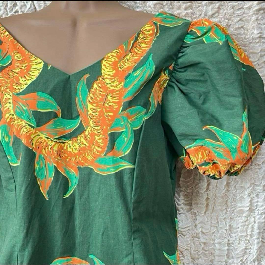 M〜Lサイズ　ホロクウ　イリマレイ　パフスリーブ　hula ハワイ　ワンピース