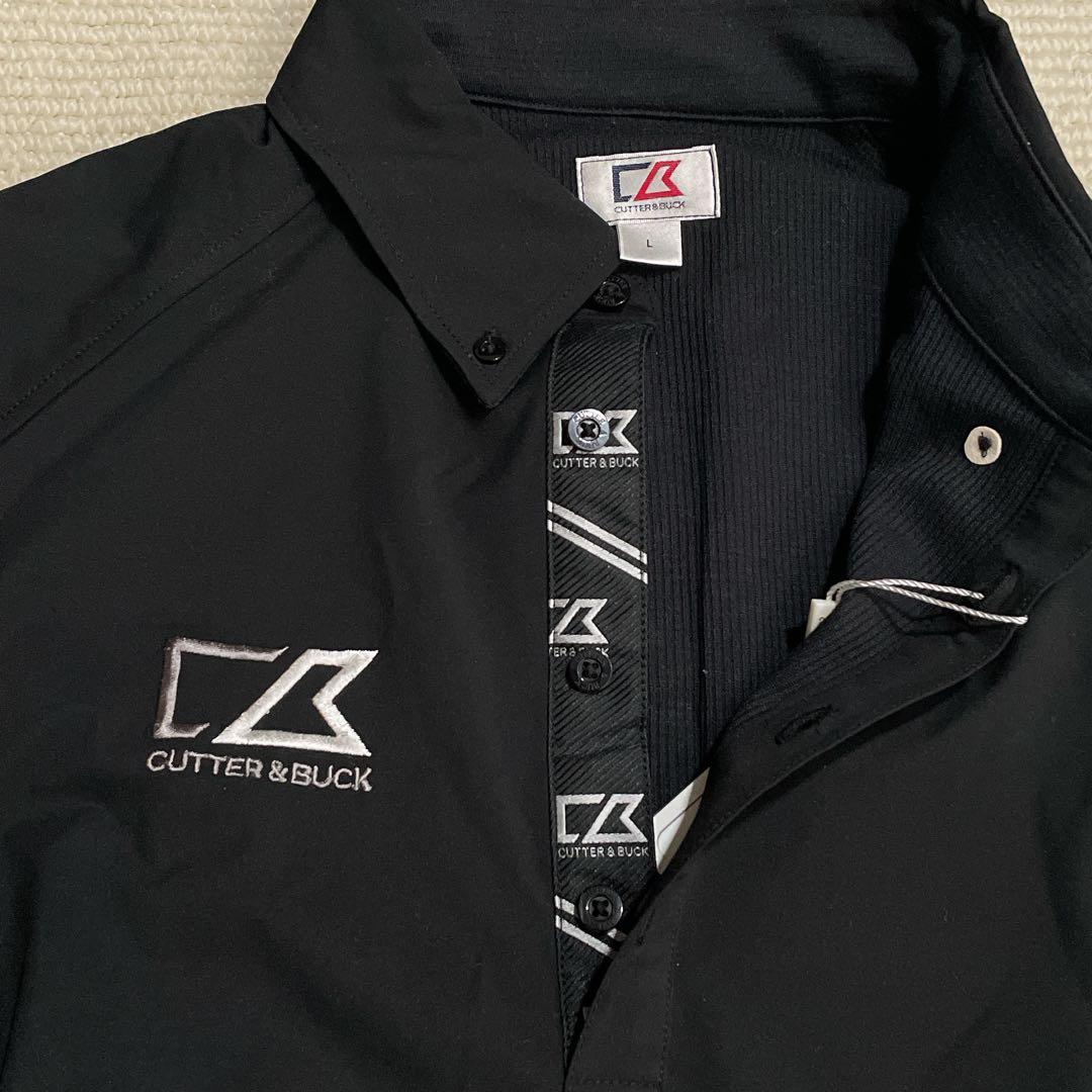 【新品タグ付き】カッター＆バック 高機能4WAY 長袖ゴルフポロシャツ L 黒