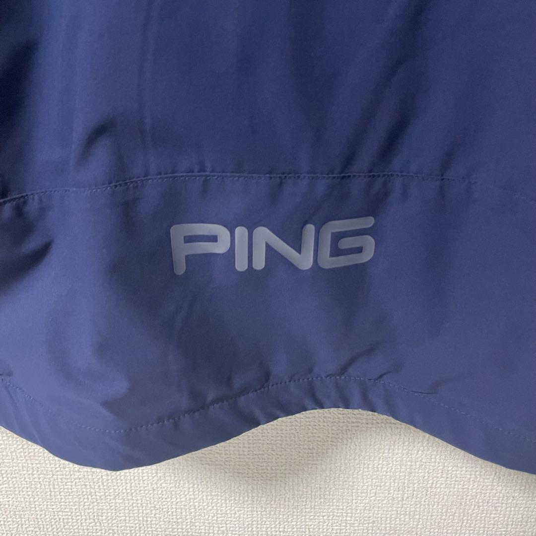 PING 3WAY ジャケット ブルゾン ライナーベスト フーディ 紺 LL