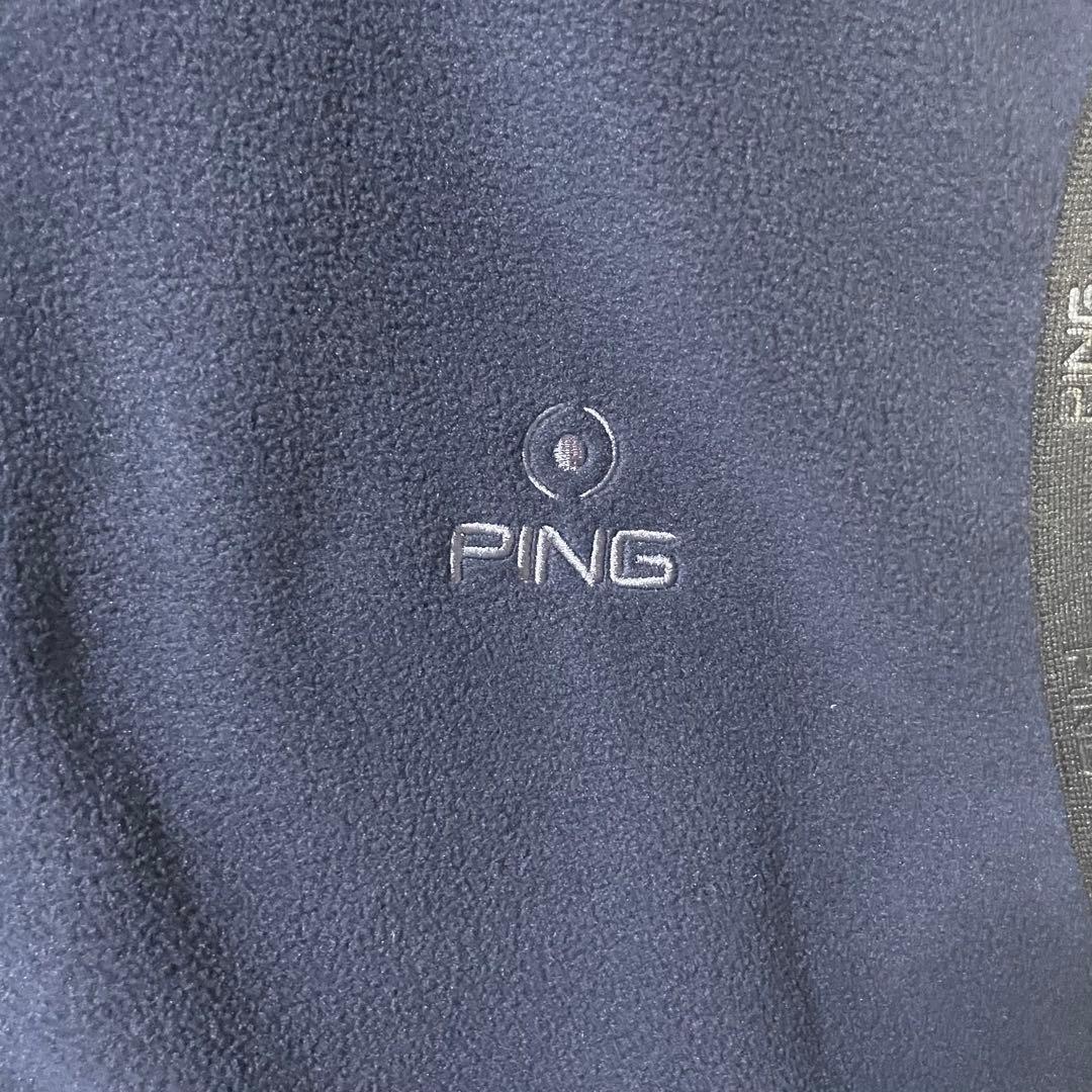 PING 3WAY ジャケット ブルゾン ライナーベスト フーディ 紺 LL