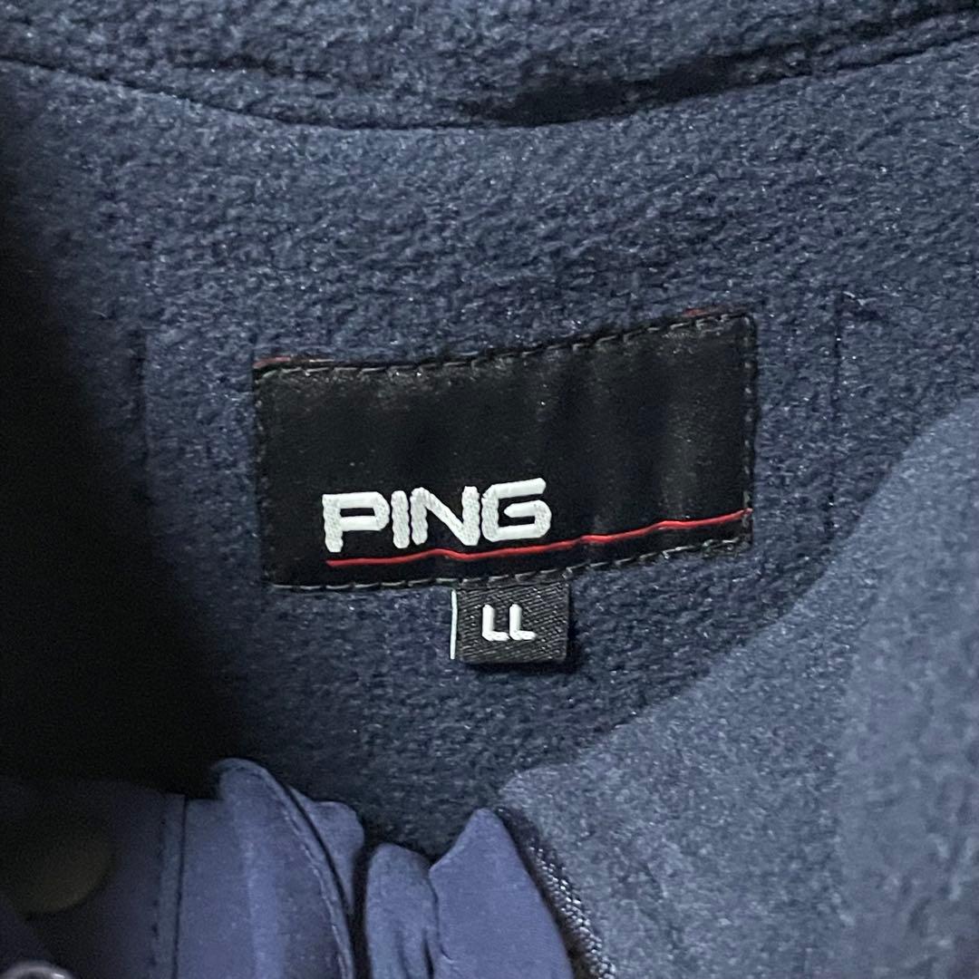 PING 3WAY ジャケット ブルゾン ライナーベスト フーディ 紺 LL