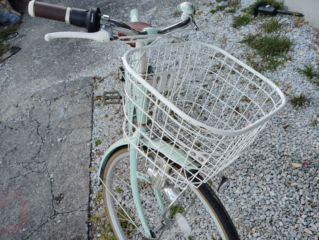 子供用自転車 ミントグリーン カゴ付き