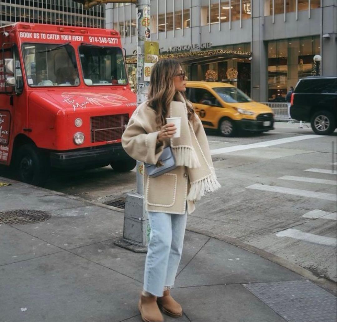 totem スカーフ付き コート ジャケット ウール