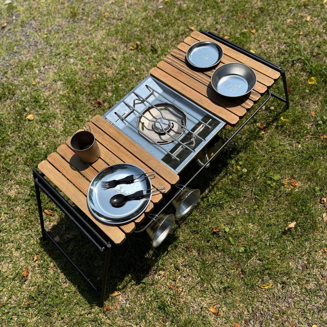 IGT対応 折りたたみ igtテーブル ジャコビーン色-フラットバーナーテーブル