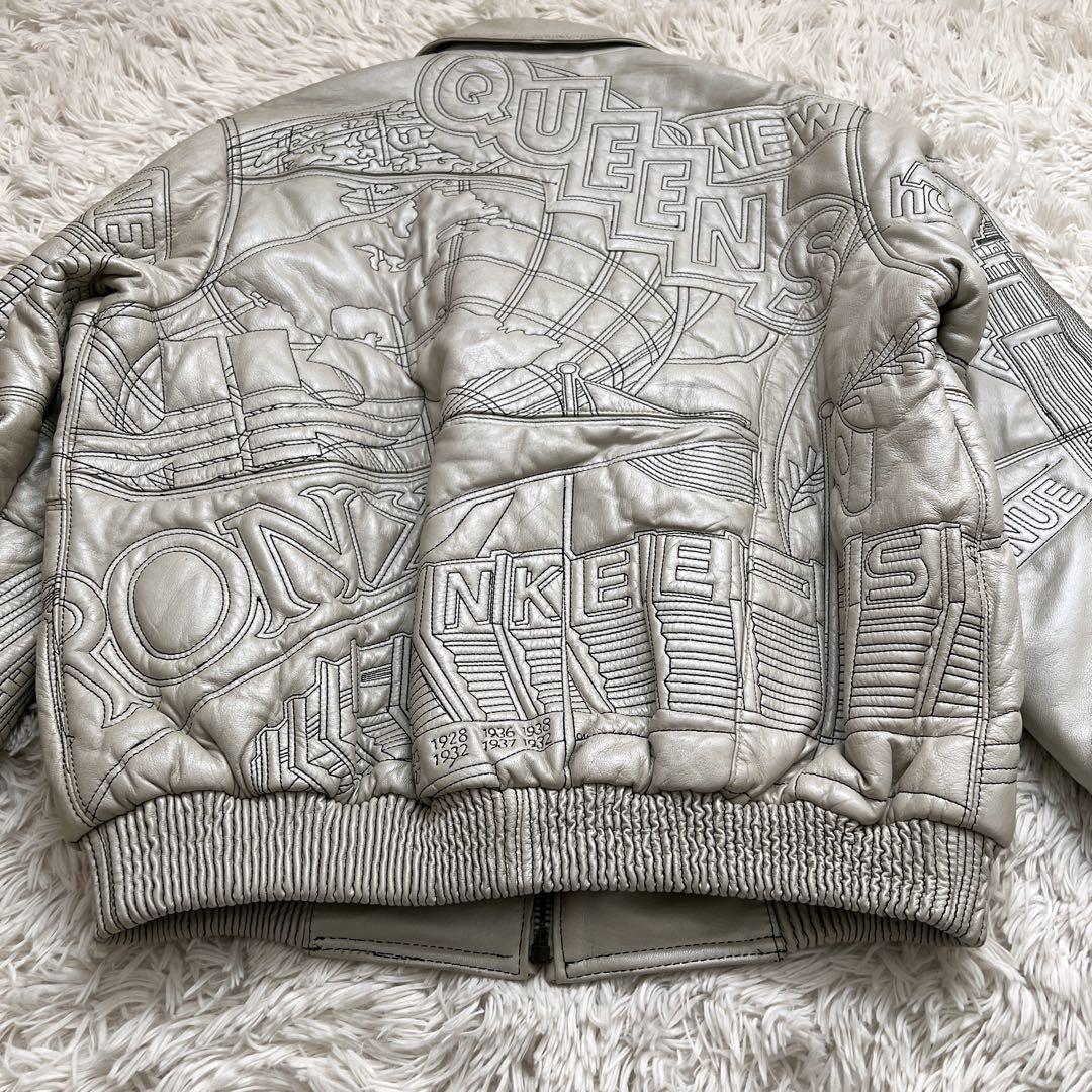 AL WISSAM アルウィッサム　レザージャケット　ブルゾン　総柄　4XL