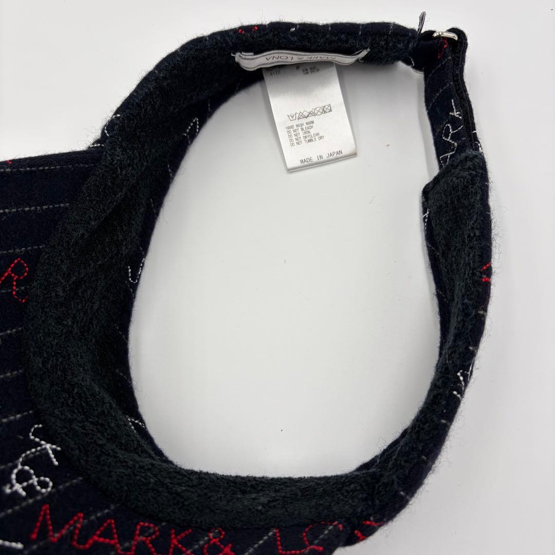 【マーク＆ロナ】MARK＆LONA ゴルフ バイザー ロゴ刺繍 ラインストーン