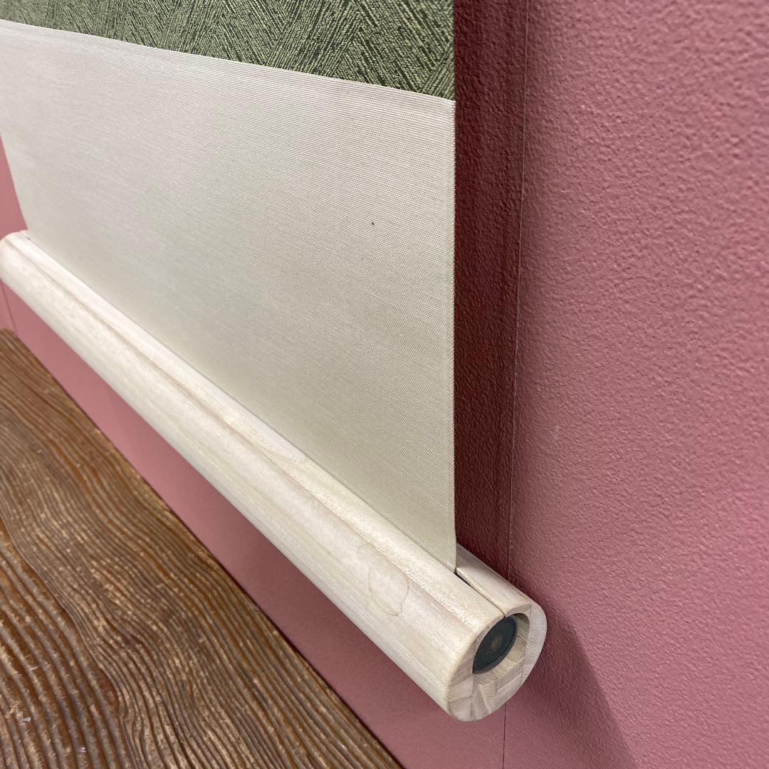 美品 掛け軸 柳沢寿江作 春宵図 桜 共箱 太巻き 縁起物