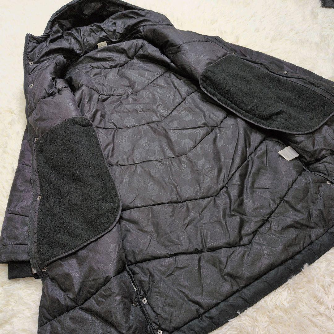 最終お値下げ　アスレタ ベンチコート ATHLETA ロングコート 黒 迷彩 M