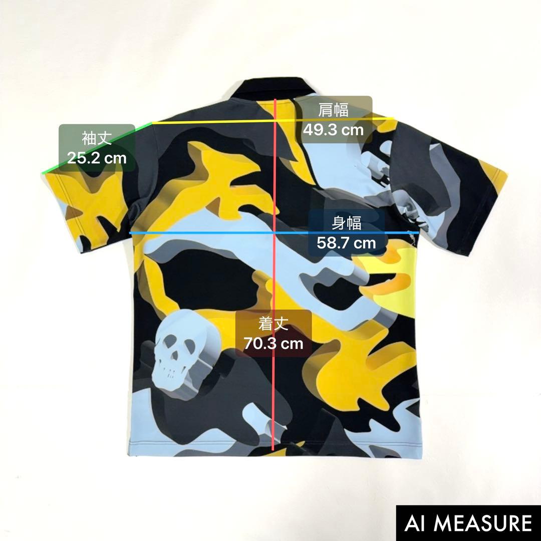 MARK&LONA マークアンドロナ 半袖ポロシャツ ドクロ ブラック L