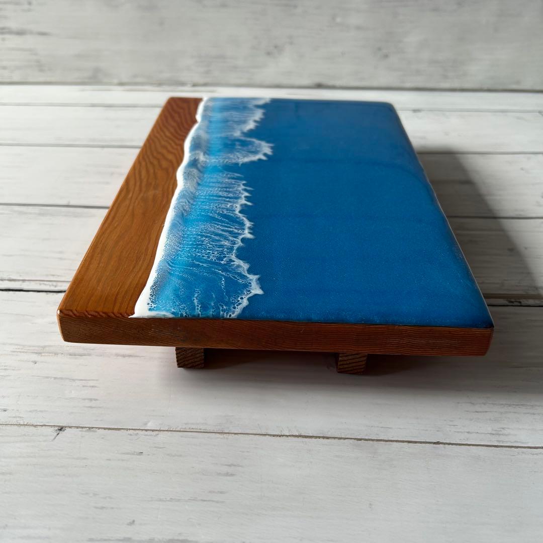 レジン花瓶台　木製花瓶台　花台　飾り台　フラワースタンド　ディスプレイ台　天然木