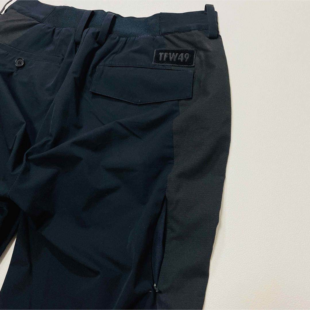 6772【美品】TFW49 サイドメッシュ　ストレッチパンツ　ブラック