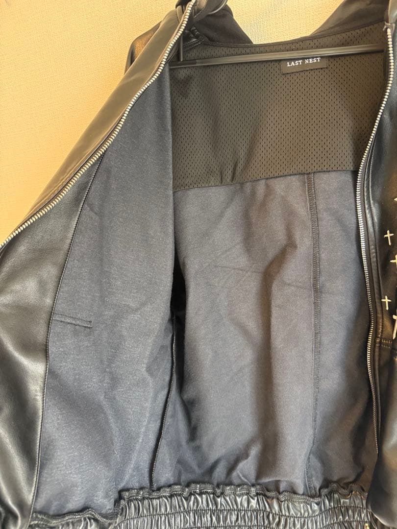 ヌビアン　ラストネスト　レザー　ジップフーディー　サイズm