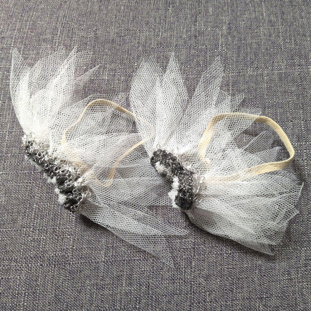 子供　バレエ衣装　チュチュ　ネイビー　130〜140cm　腕飾り付き