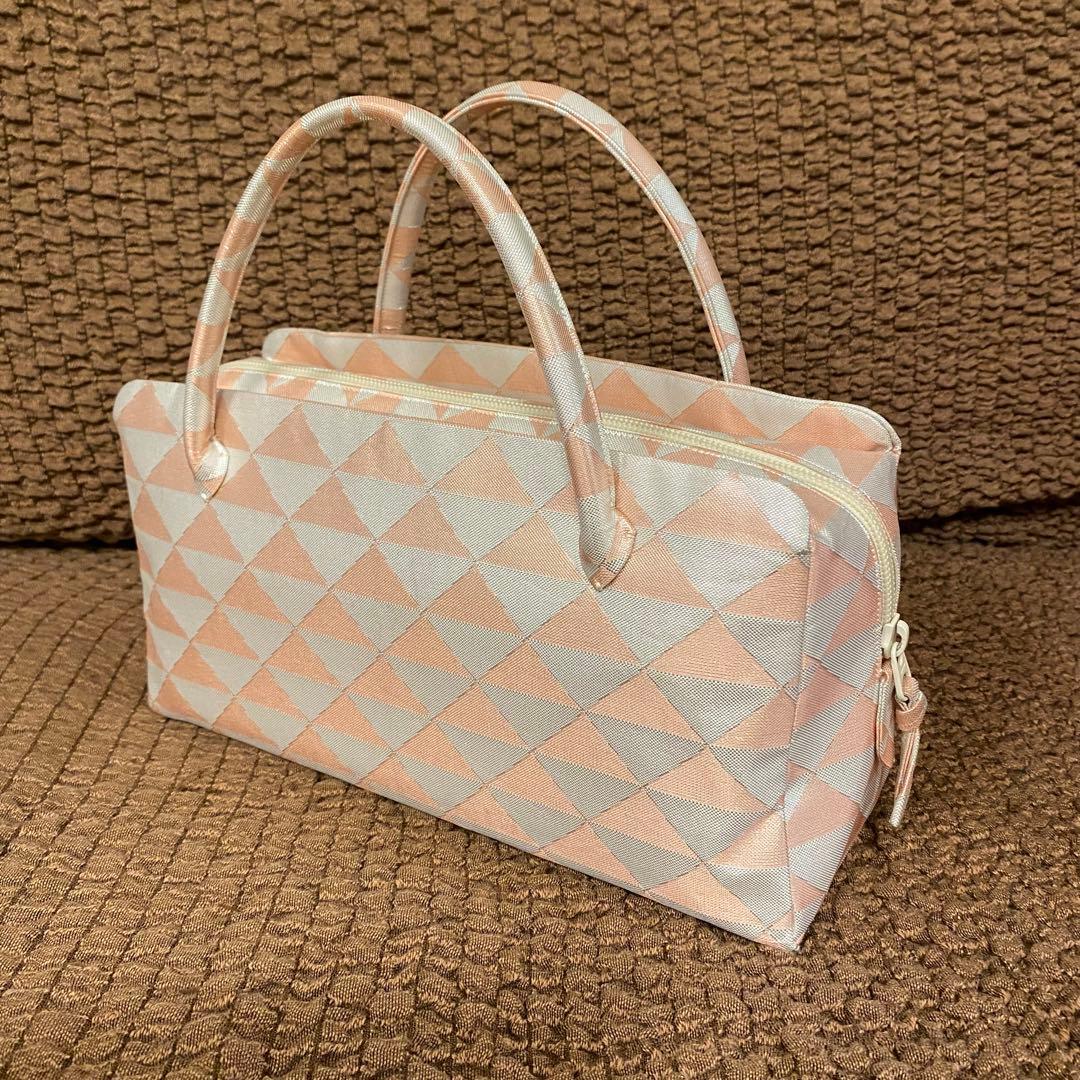 春様　利休バッグ　和装バッグ　井澤屋　鱗紋　ピンク×白　完売品