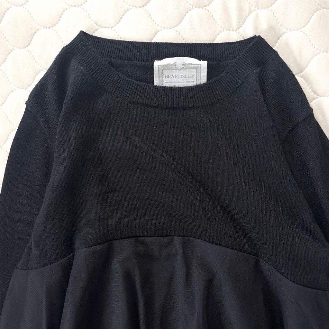 【美品】定価3.3万✴︎BEARDSLEY ニットチュールマルワンピース　ブラック