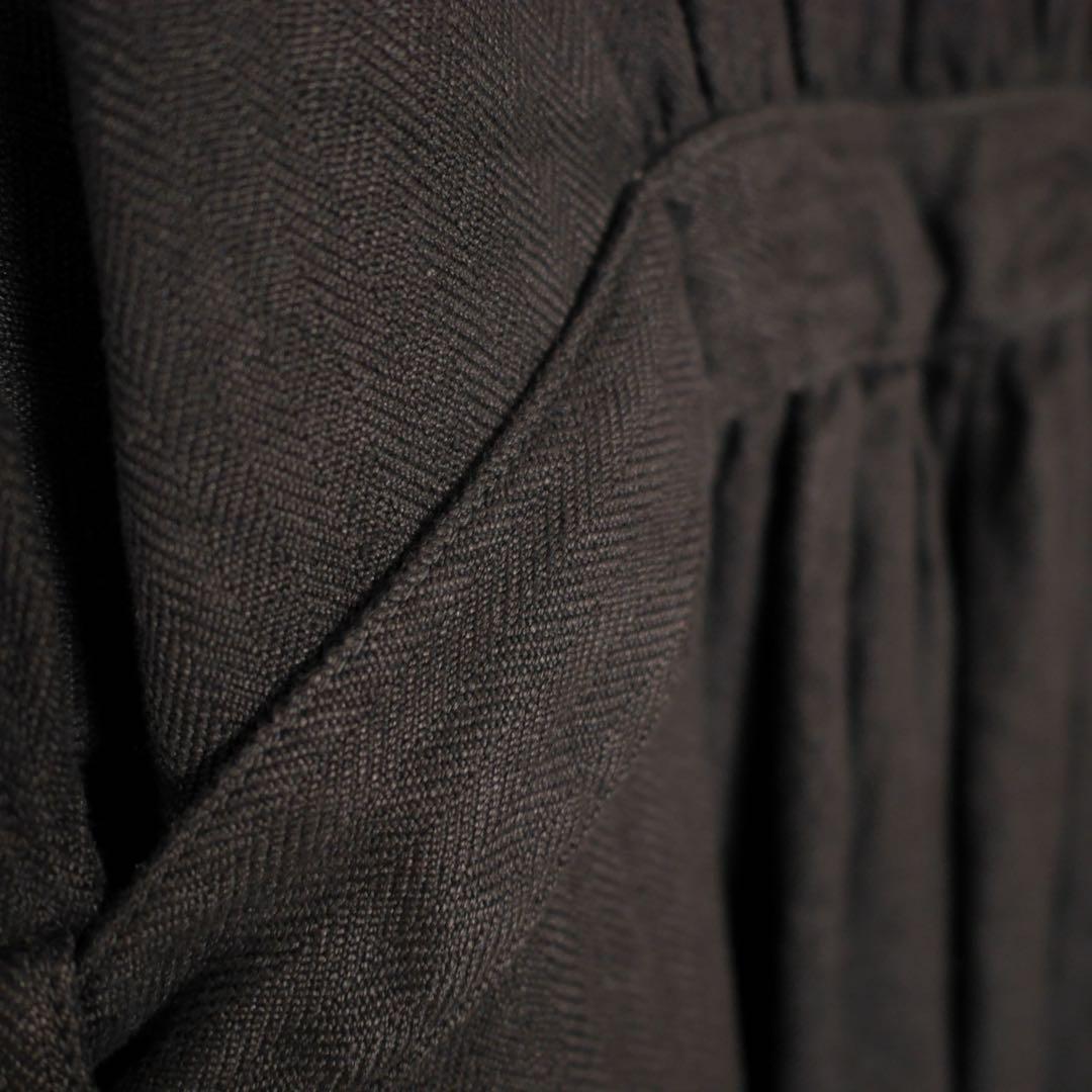 マキマロ ヘリンボーンローブコート