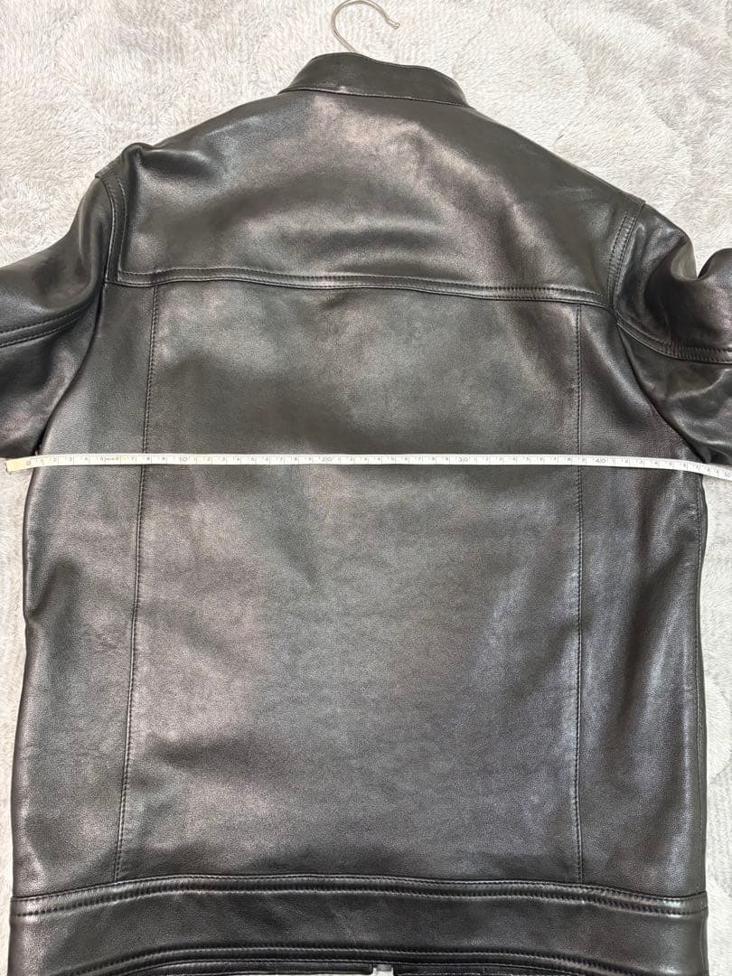 GUCCI 黒 レザーライダースジャケット　44