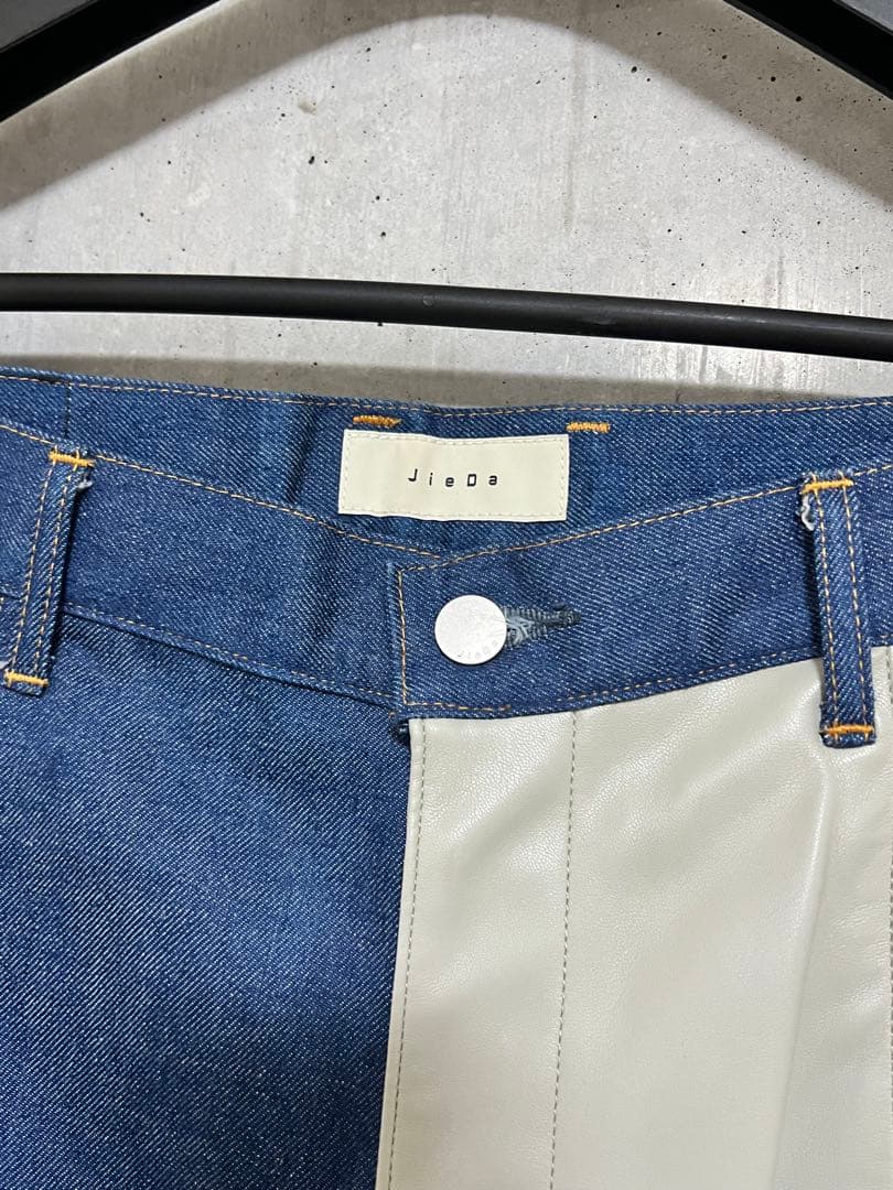 Jieda SWITCHING COVERALLS デニム/ホワイト