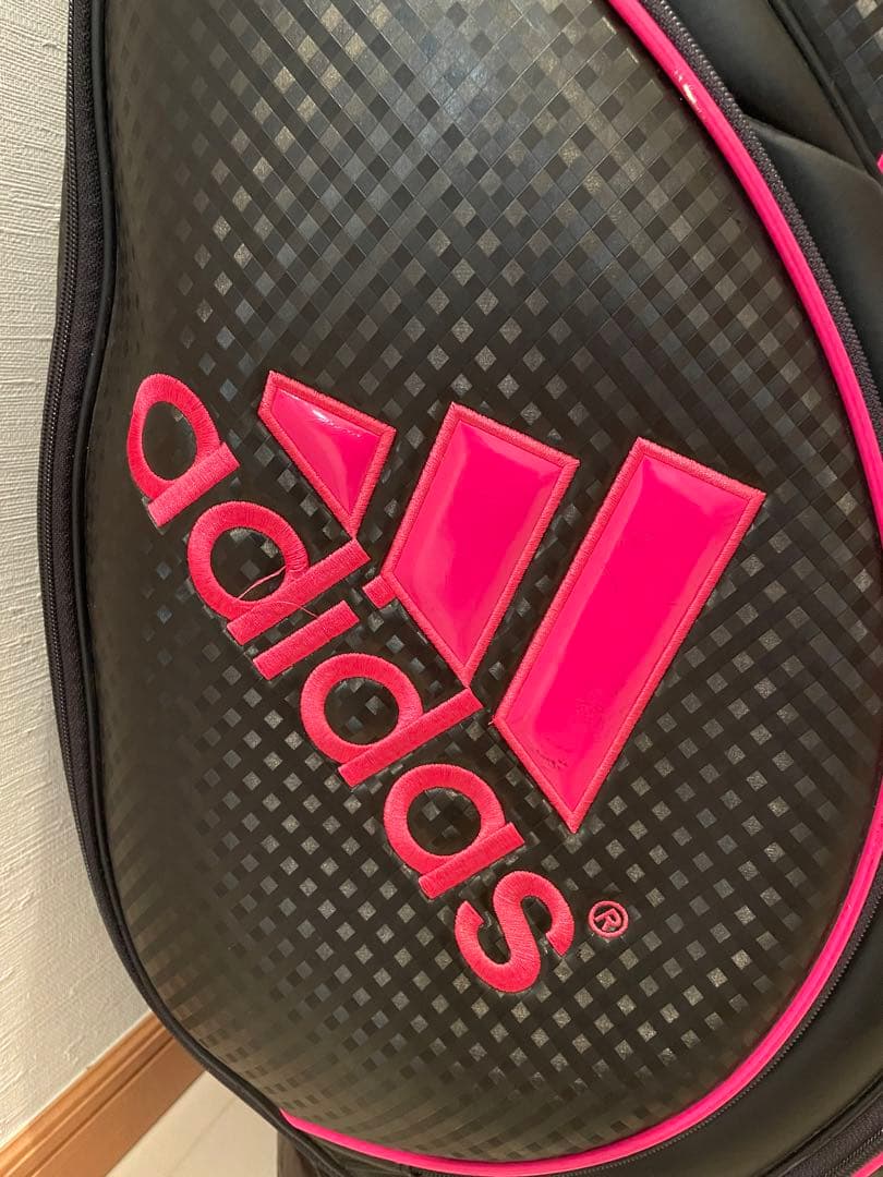 adidas レディース キャディバッグ 黒 ピンク ゴルフ アディダス