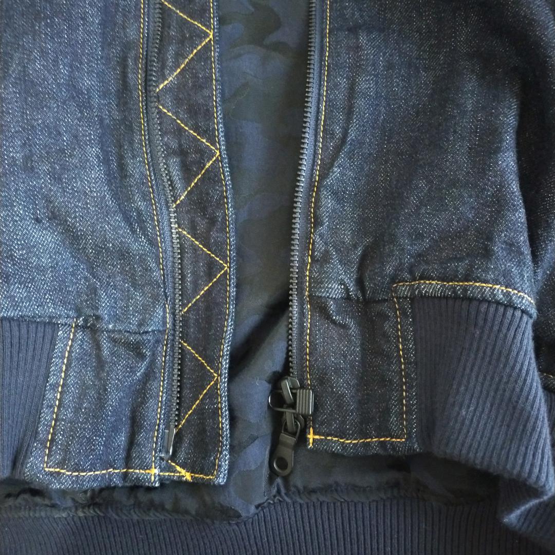 レア　美品　JAPAN BLUE ジャパンブルー　デニム　MA-1　L 　濃紺