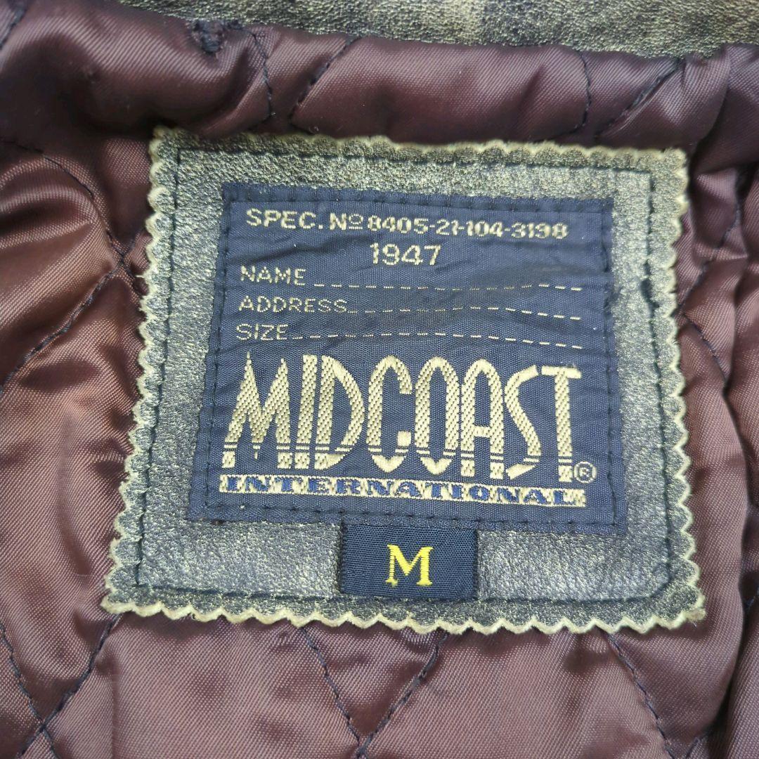 レザー ジャケット ブルゾン 牛革 キルティング MIDCOAST ブラック M