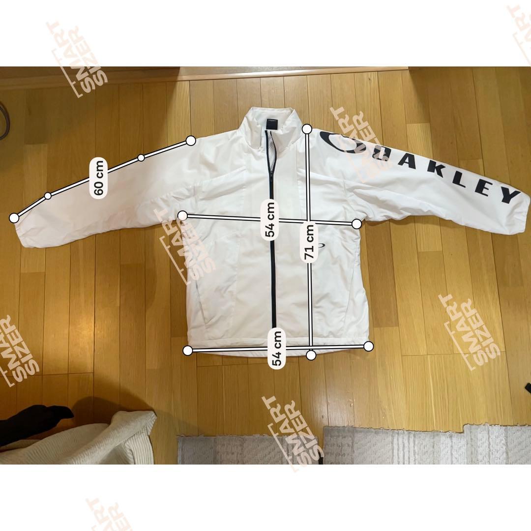 【美品】OAKLEY オークリージャケット L ホワイトフルジップ メッシュ裏地