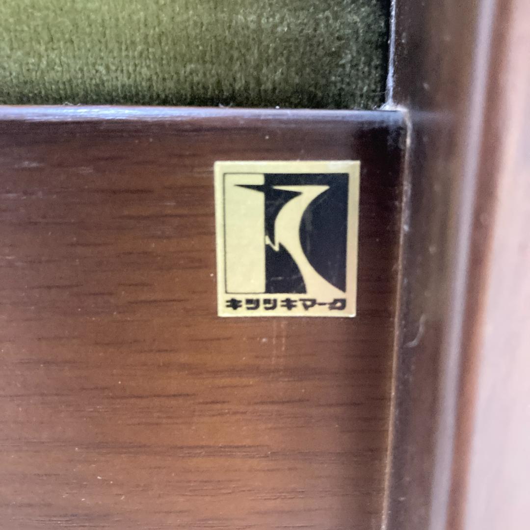 【飛騨産業】キツツキ　モケットグリーン　アームチェア　椅子　ダイニングチェア２脚