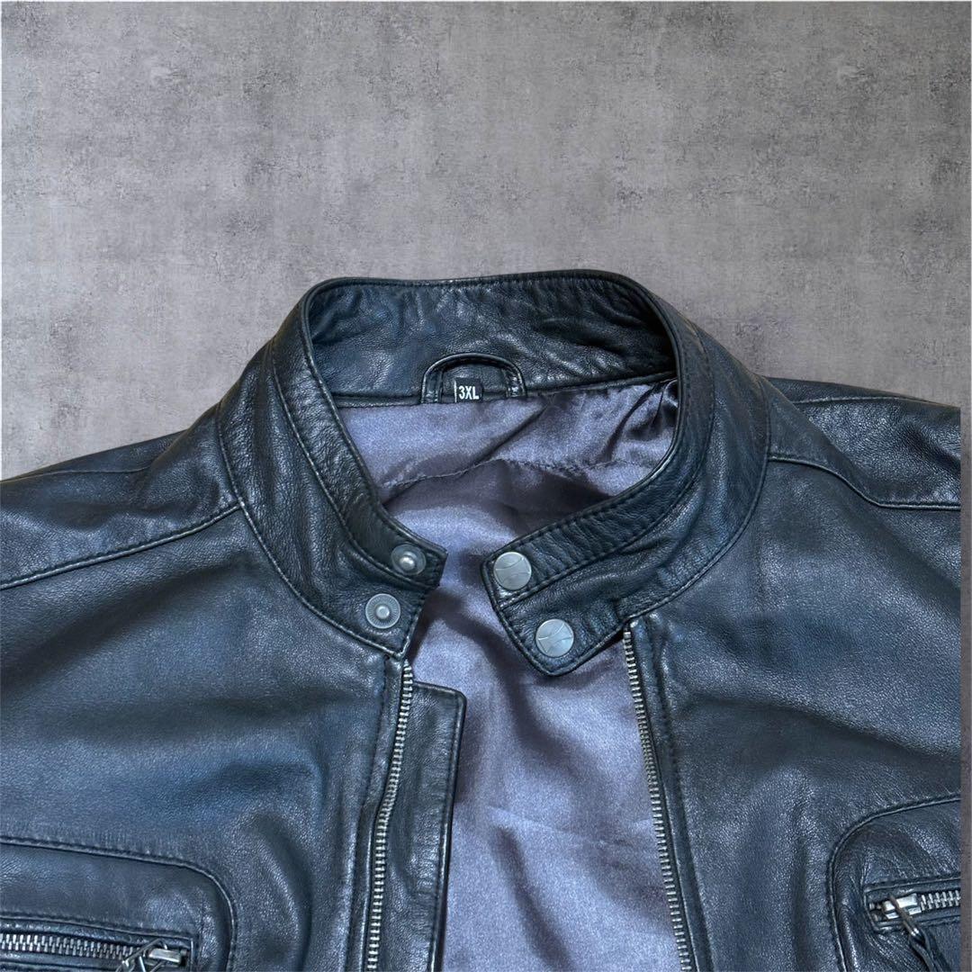 【希少】RIDEZ ライズ レザージャケット　羊革　シープスキン　3XL