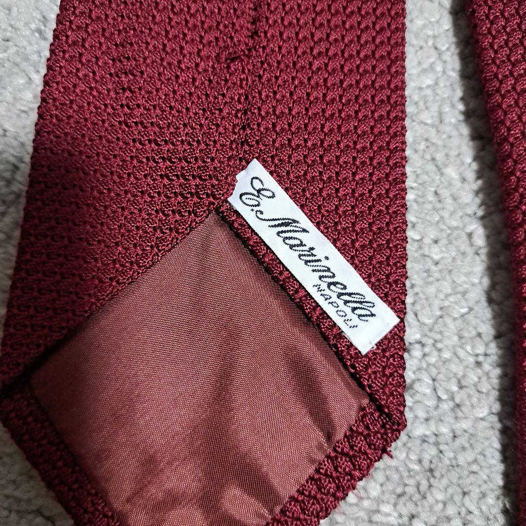 【美品】Marinella ネクタイ シルク100% ボルドー