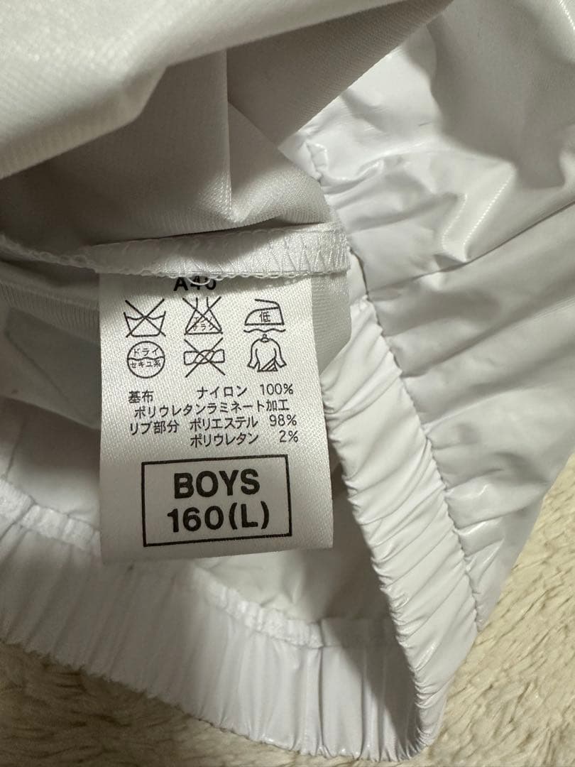 NIKE 刺繍ロゴ ナイロンエナメルベースボールシャツ Lサイズ白160cm新品