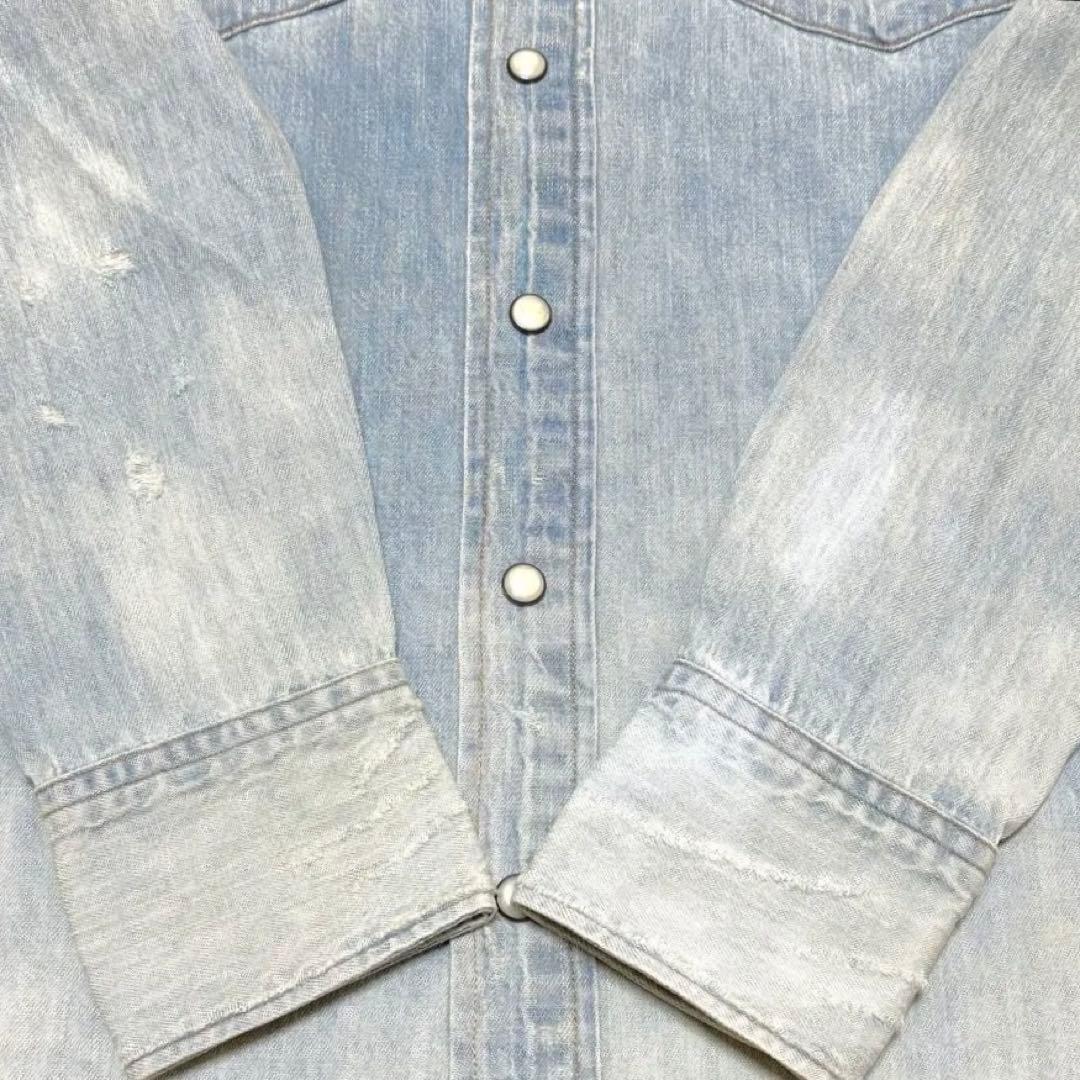 ラルフローレン ウエスタン デニムシャツ ダメージ加工 S　NO1175