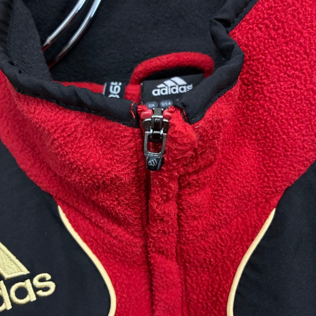 ★adidas★ドイツ代表★フリース★刺繍ロゴ★M相当★赤×黒×白★