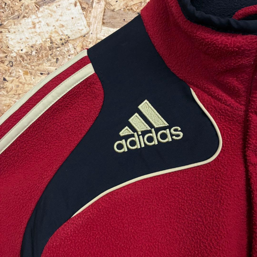 ★adidas★ドイツ代表★フリース★刺繍ロゴ★M相当★赤×黒×白★