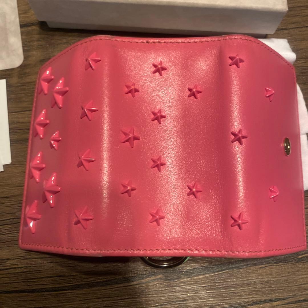JIMMY CHOO ピンク レザー キーケース