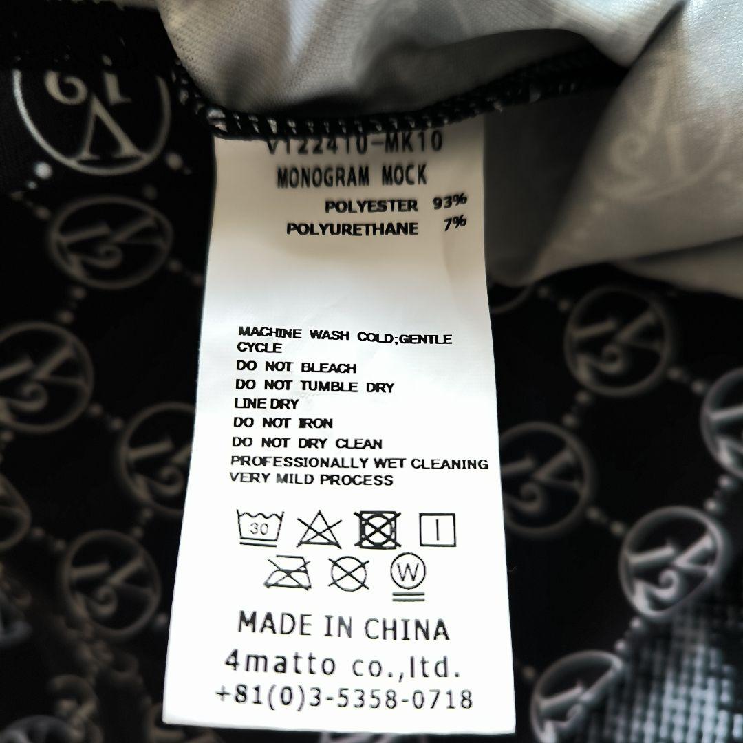 美品　V12 　ゴルフウエア　半袖 MONOGRAM MOCK ブラック　L