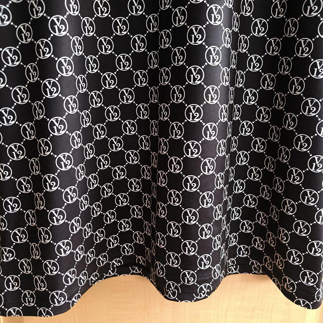 美品　V12 　ゴルフウエア　半袖 MONOGRAM MOCK ブラック　L